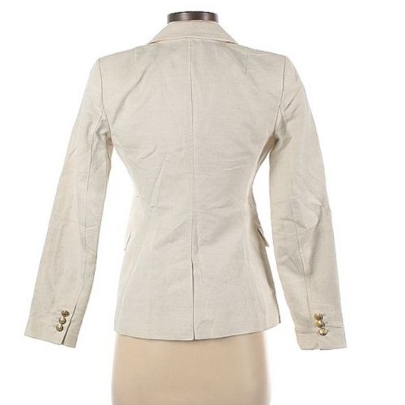 Classic Linen Blend Blazer - Ivory - Picture 4 of 4